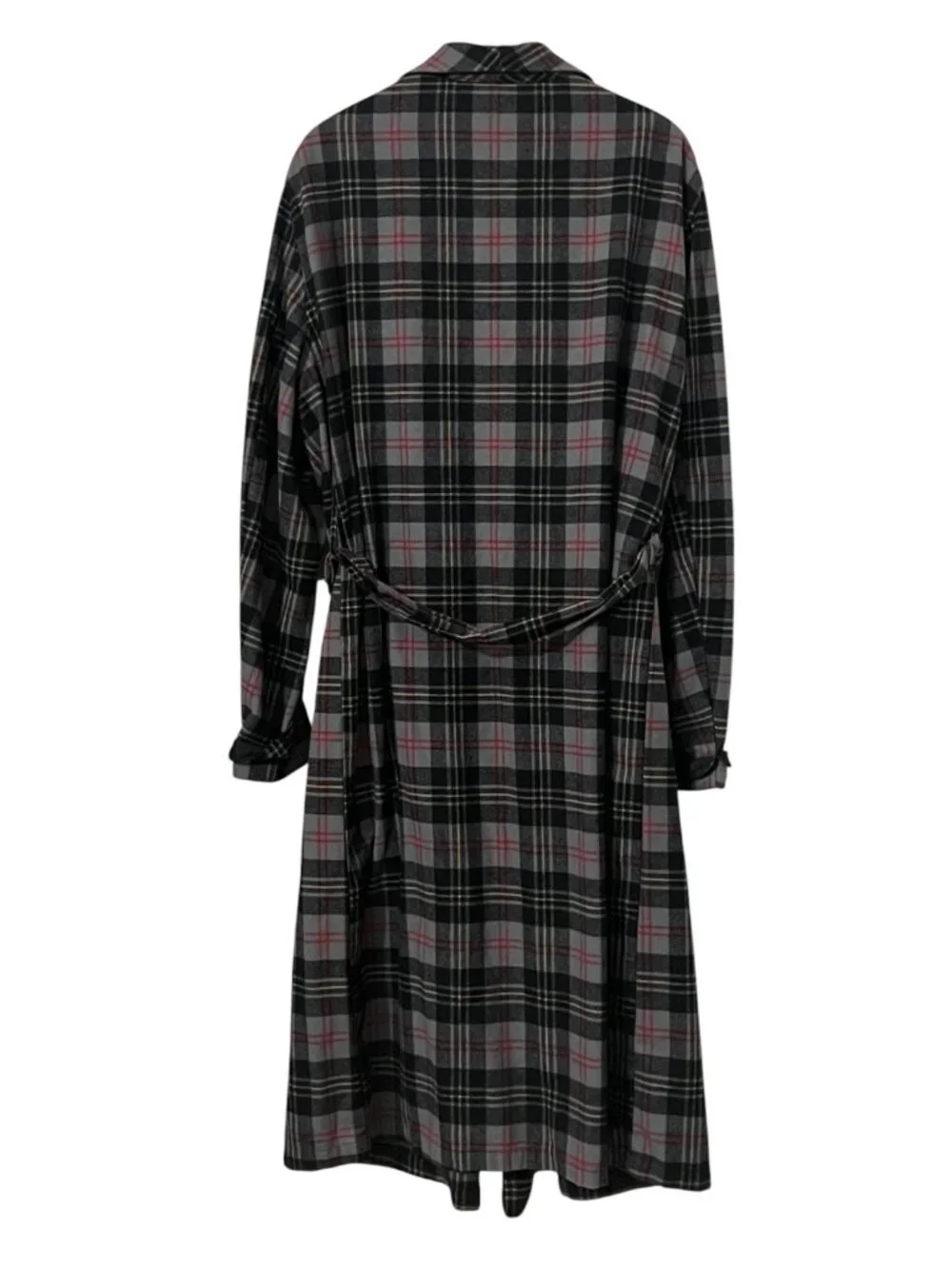 Pendleton Robe Mens XXL Gray Plaid 100% Virgin Wool Long Lounge Bathrobe